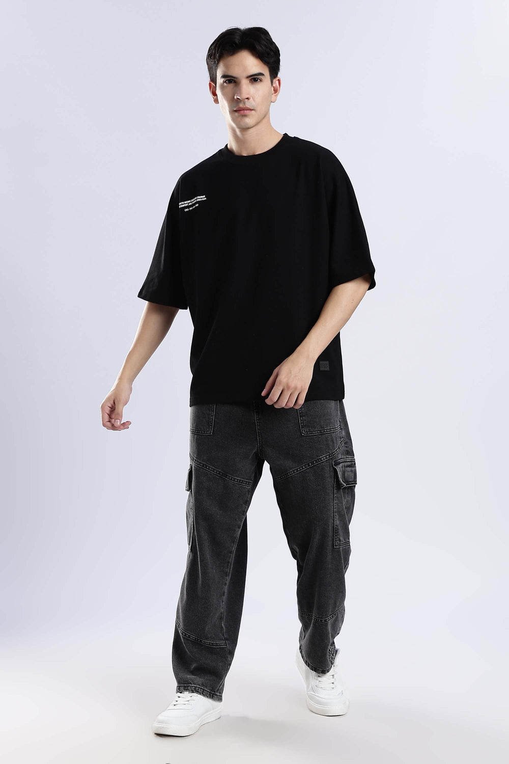 Shadow Wings Black Oversized T-Shirt