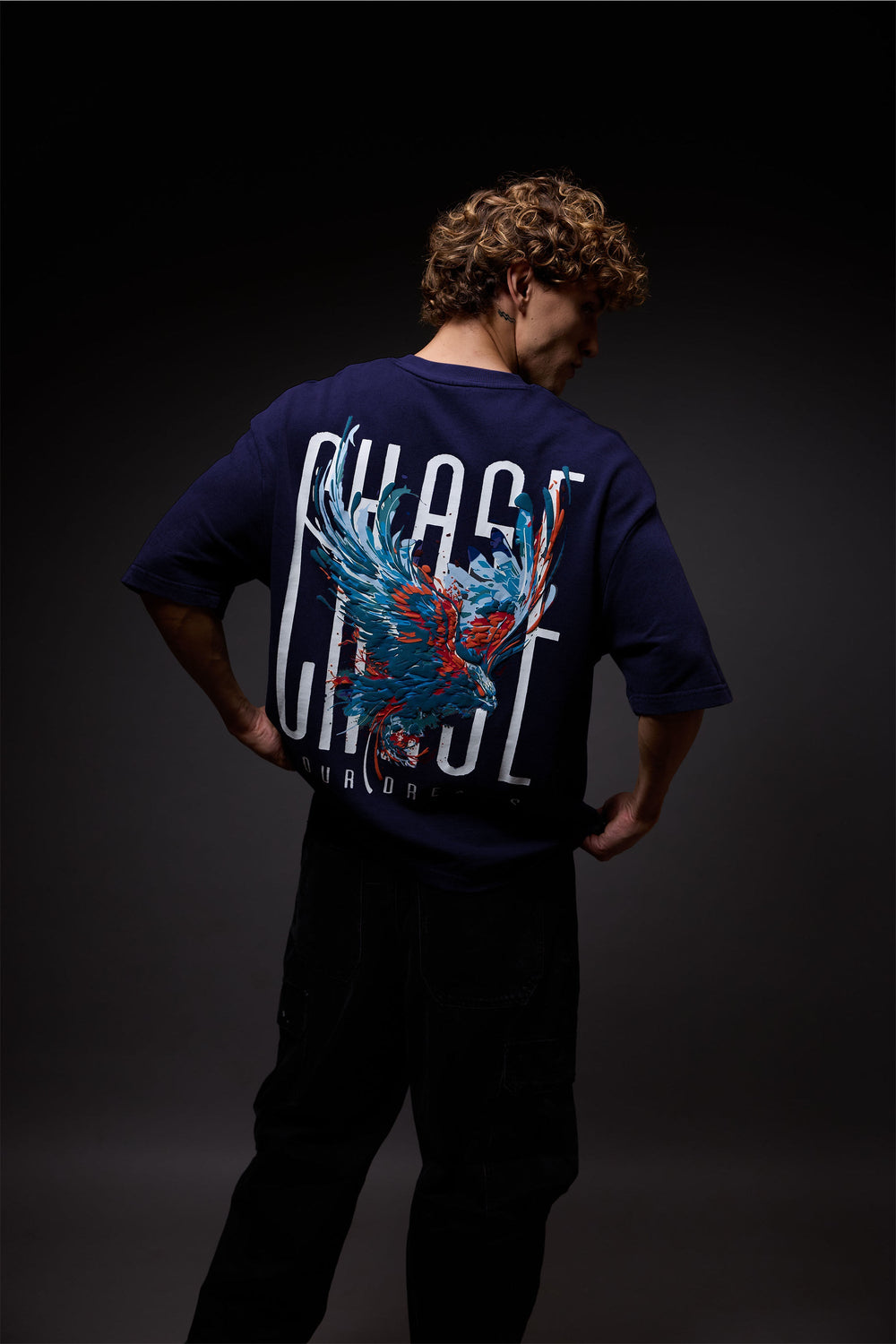 Chase Navy Heavy Weight Oversized Fit T-Shirt