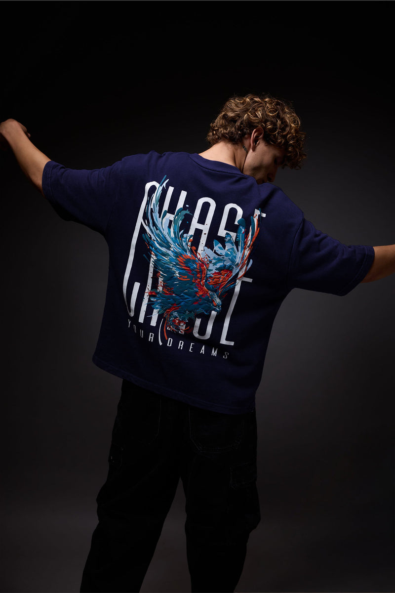 Chase Navy Heavy Weight Oversized Fit T-Shirt
