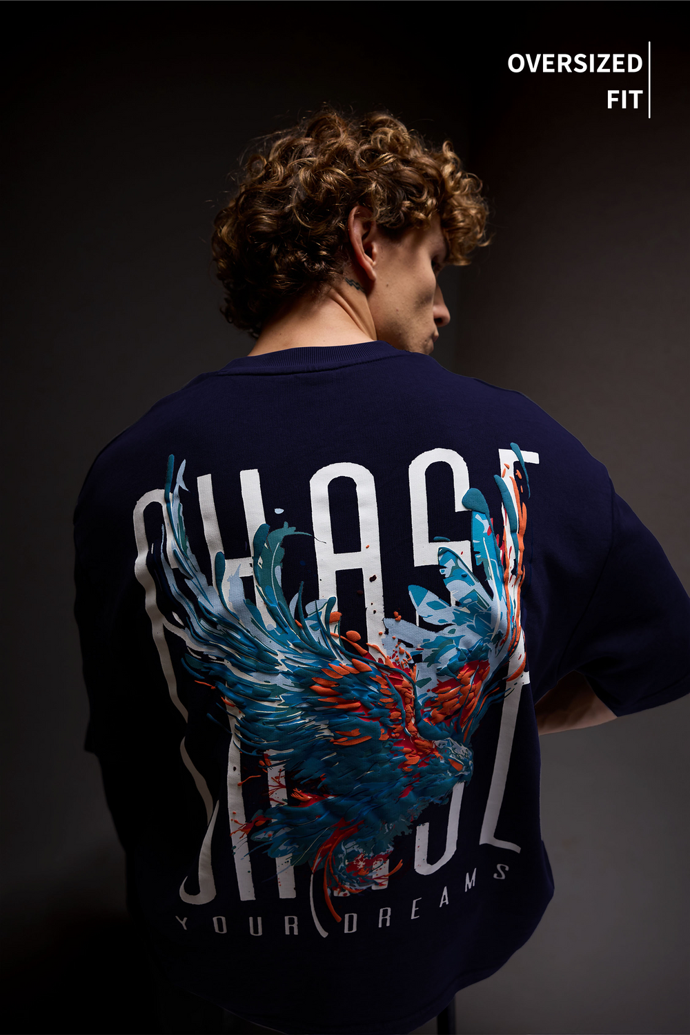 Chase Navy Heavy Weight Oversized Fit T-Shirt