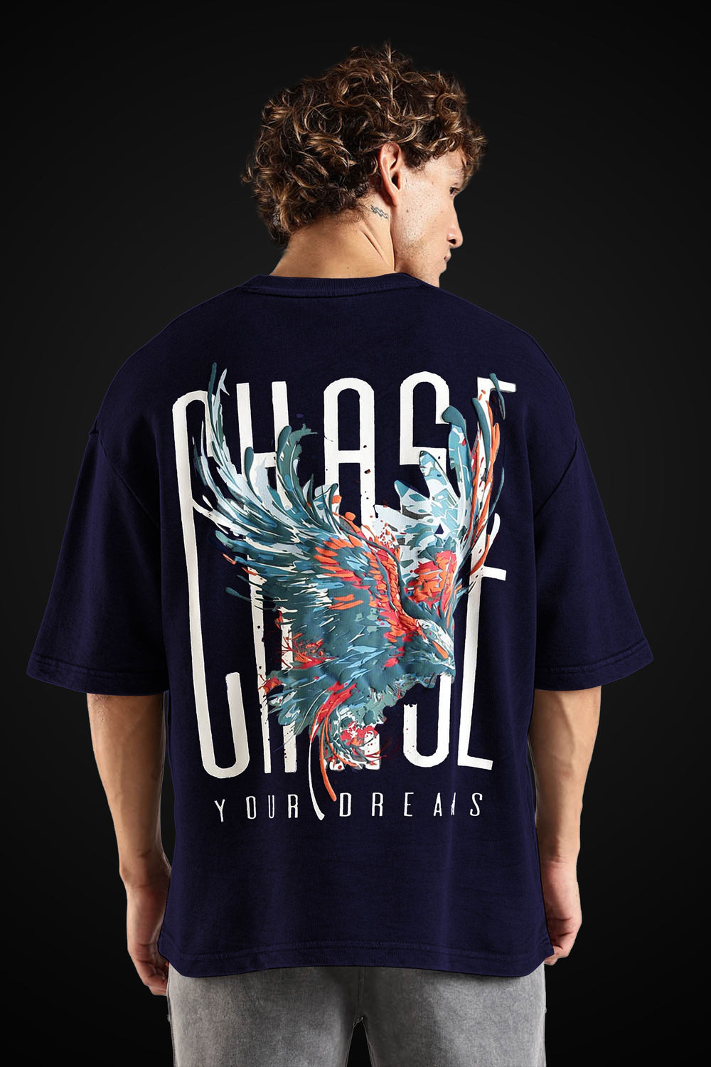 Chase Navy Heavy Weight Oversized Fit T-Shirt